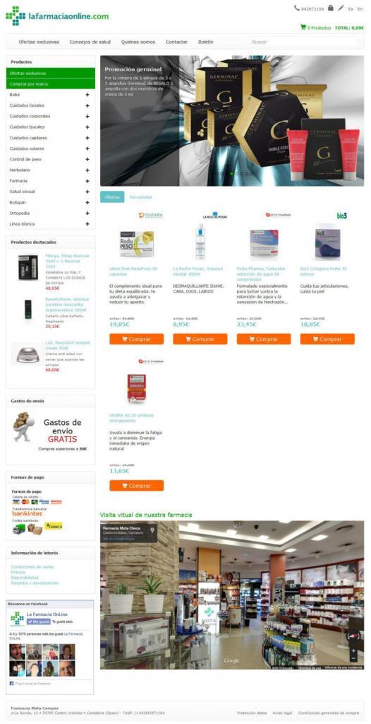 Rediseño página web Llafarmaciaonline responsive