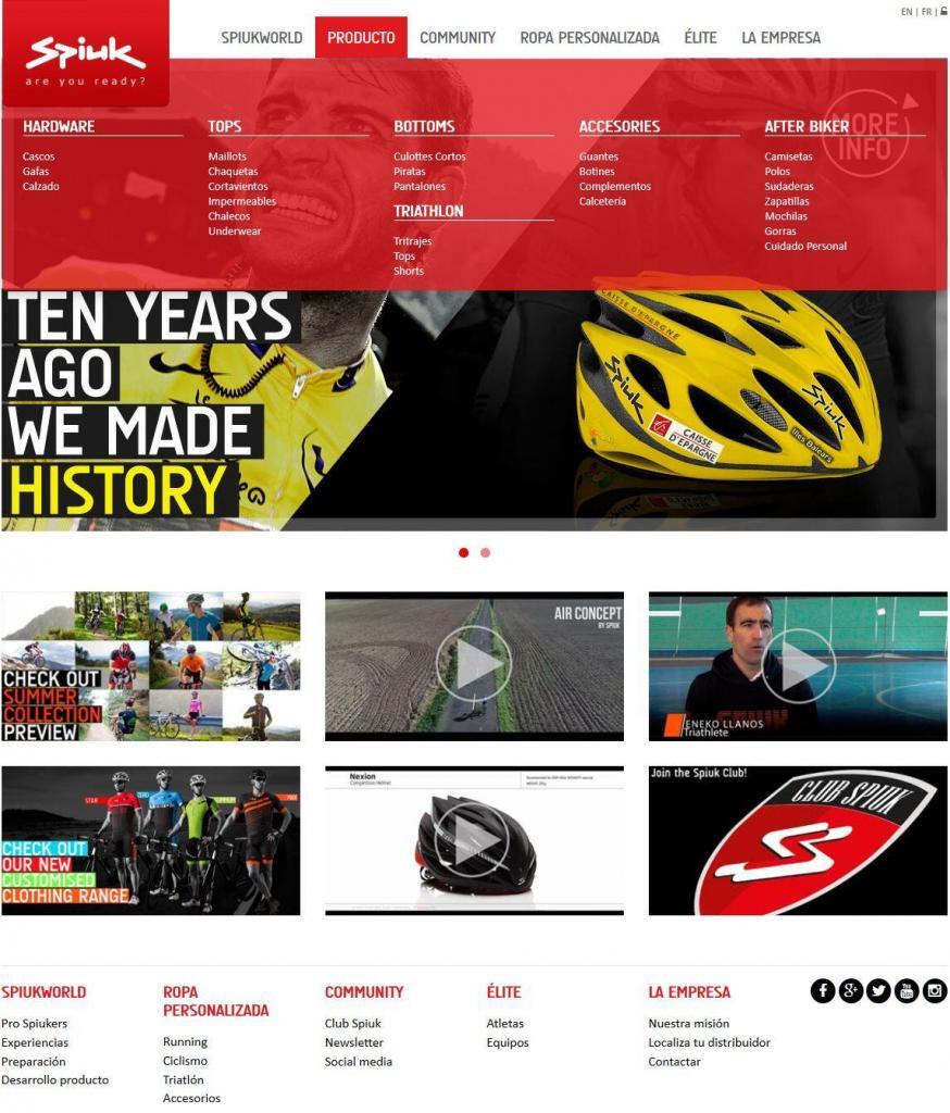 Diseño catálogo web Spiuk